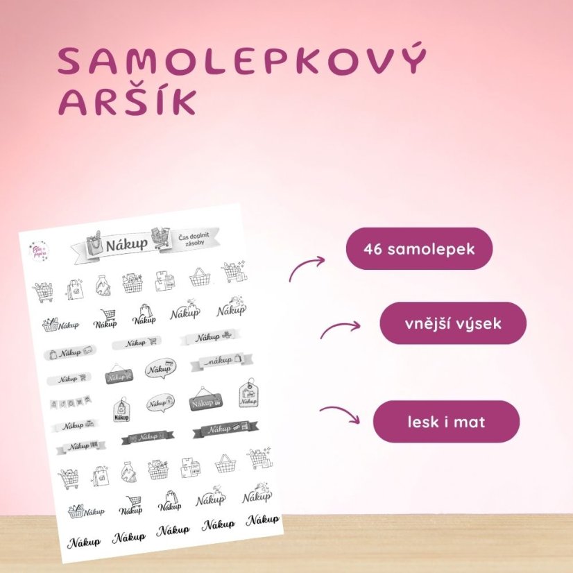 Nákupy | Menší funkční aršík