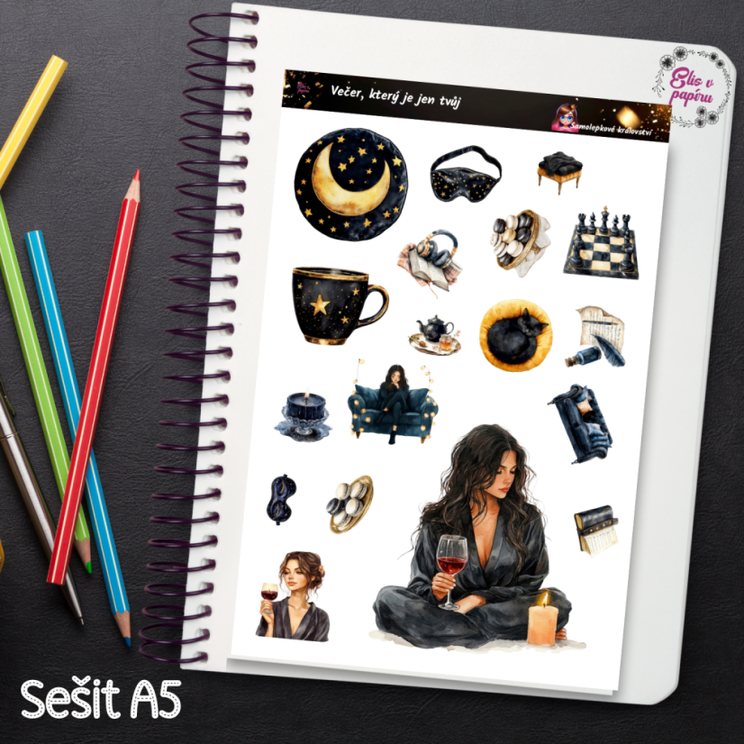 Večer, který je jen tvůj | Samolepky do diáře
