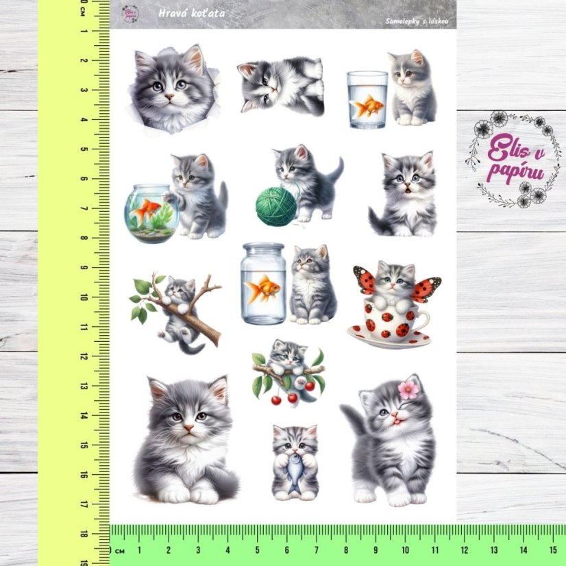 Roztomilé samolepky s hravými koťaty pro diář, bujo a scrapbook. Přidej si je do svého plánování a užívej si jejich radostnou energii.