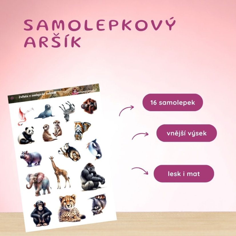 Zvířata v zoologické zahradě | Samolepky do diáře