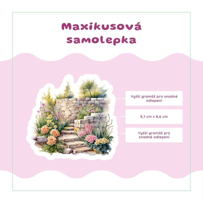 Schody v rozkvetlé zahradě | Samolepka do diáře