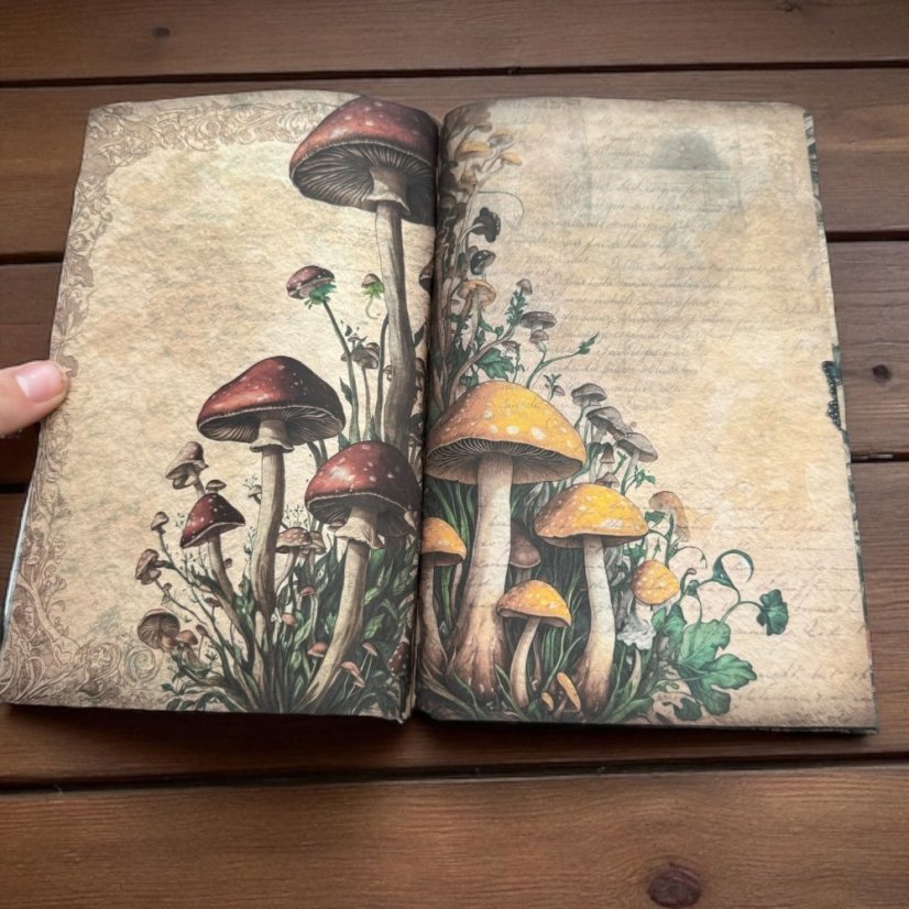 Vintage houbový sešit