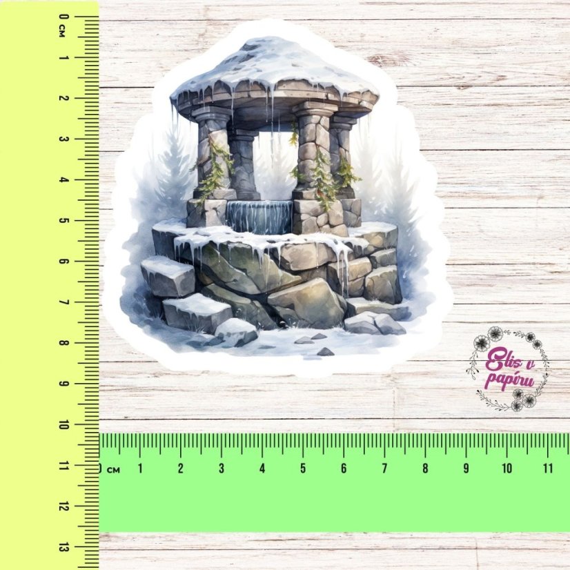Zasněžená studna | Samolepka do diáře