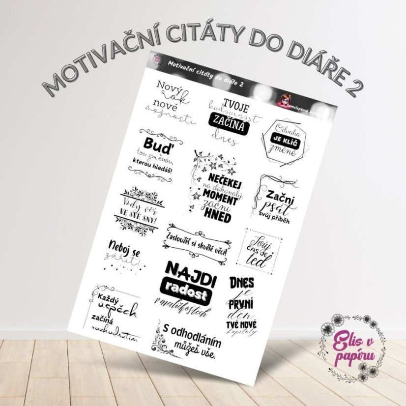 Motivační citáty do diáře 2 | Samolepky do diáře s českými texty