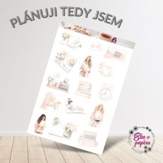 Jemné samolepky pro milovnice plánování – knihy, káva, diářové momenty v pastelových tónech!