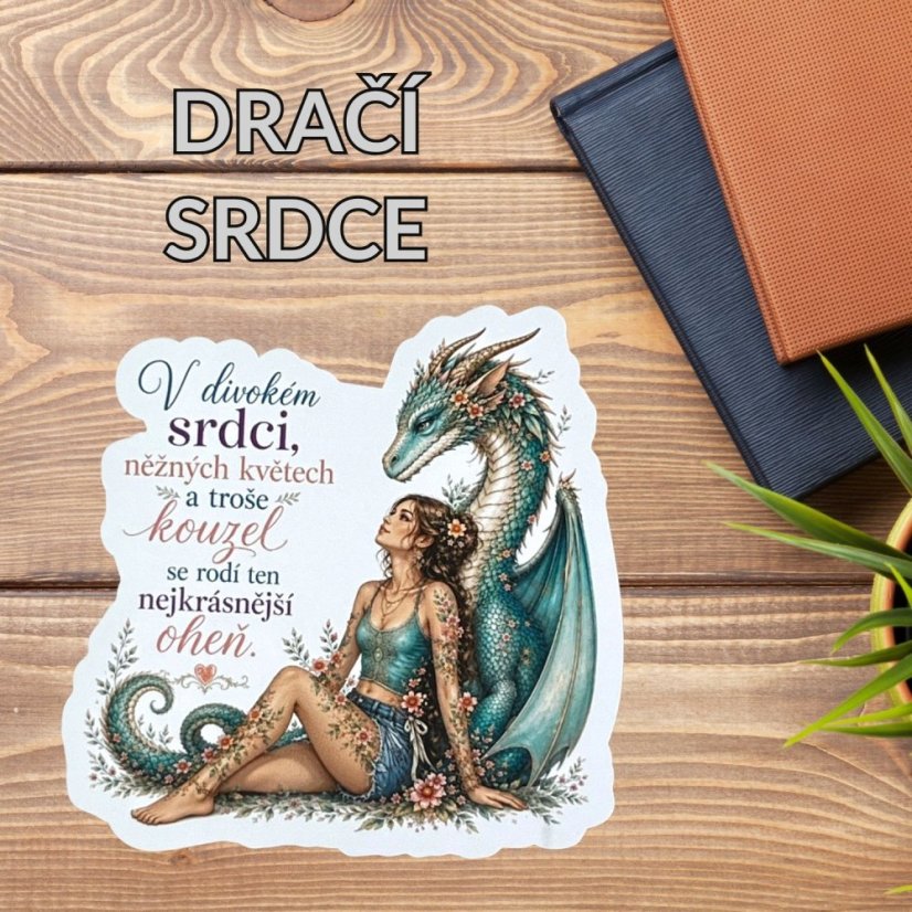 Dračí srdce | Maxi kusová samolepka pro diář i scrapbook
