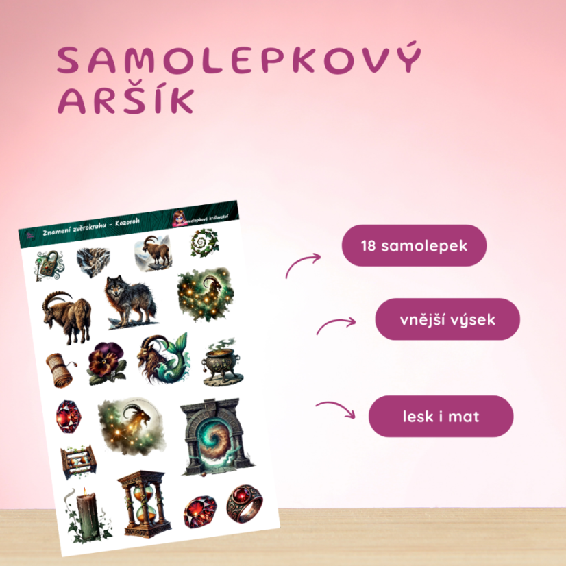 Znamení zvěrokruhu – Kozoroh | Samolepky do diáře