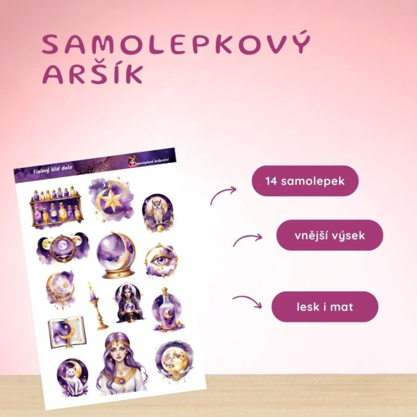 Fialový klid duše | Samolepky do diáře