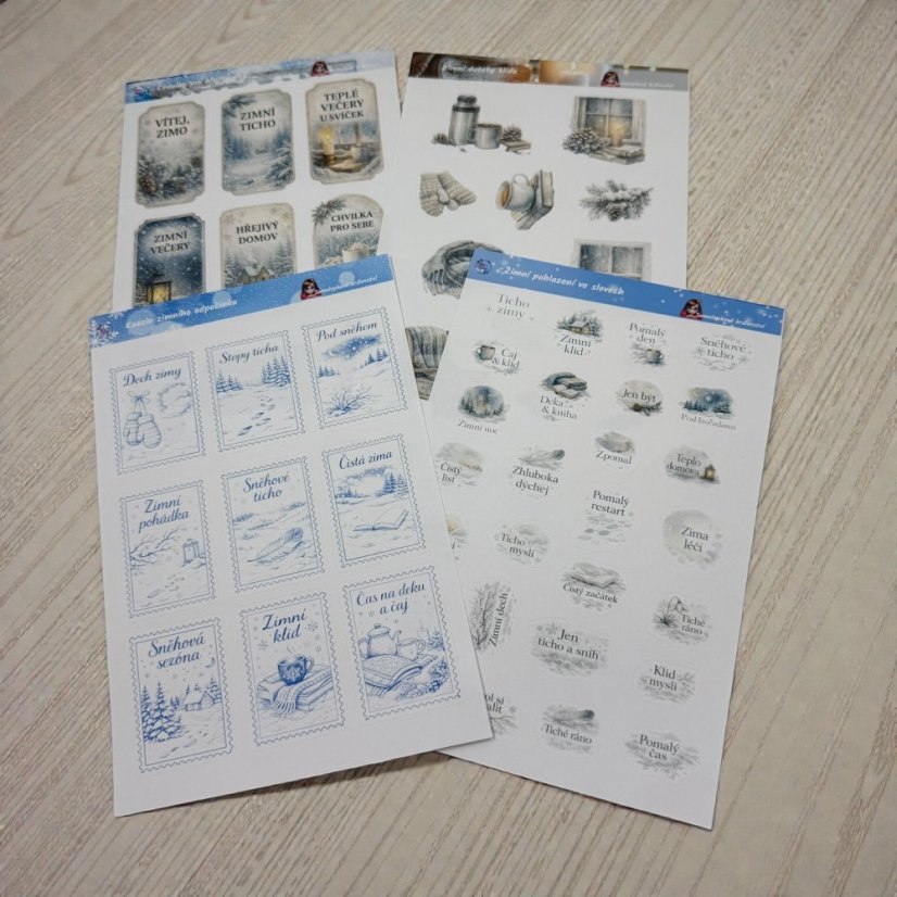 Ticho zimy | Journalingová sada samolepek