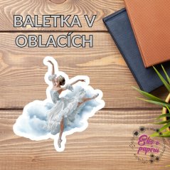 Baletka v oblacích | Samolepka do diáře