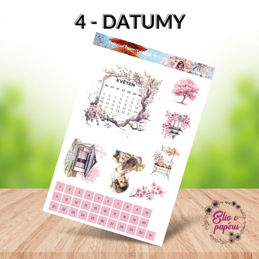 Květnové tajemství sakur | Měsíční samolepkový kit