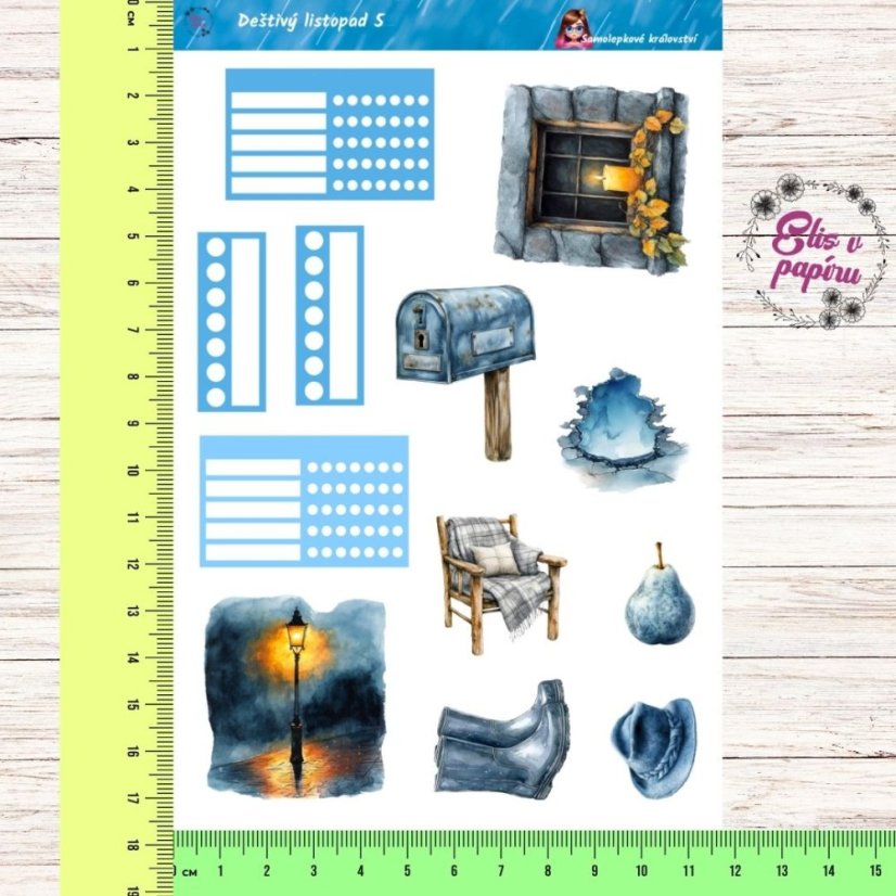 Deštivý listopad | Samolepky do diáře | 2025