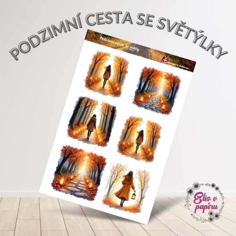 Podzimní cesta se světýlky | Samolepky do diáře