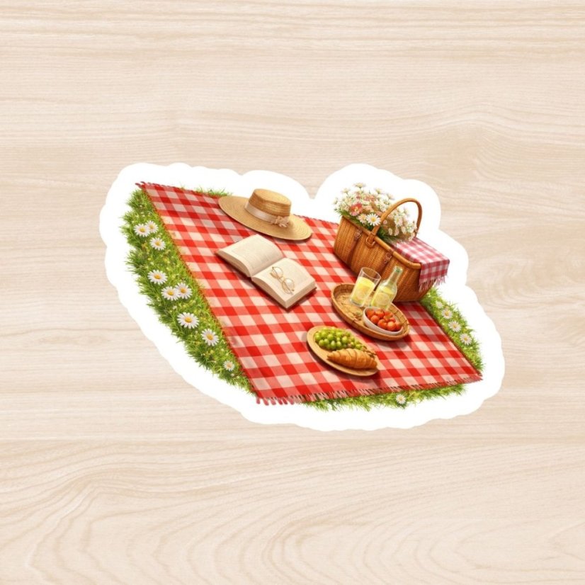 Květnový piknik v trávě | Měsíční samolepkový kit | 2026