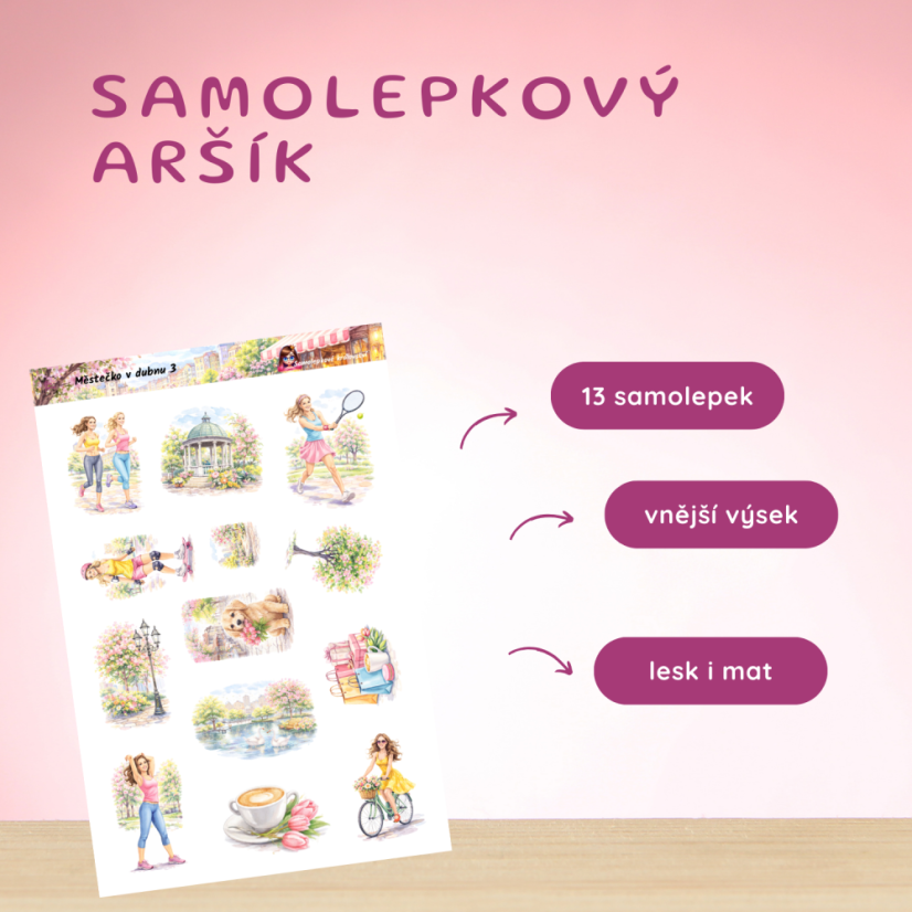 Městečko v dubnu | Měsíční samolepkový kit | 2026