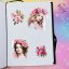 Velké kusové samolepky Růžové růže, pastelové barvy, květinový motiv, diářové samolepky, plánování, bujo, samolepky na scrapbook.