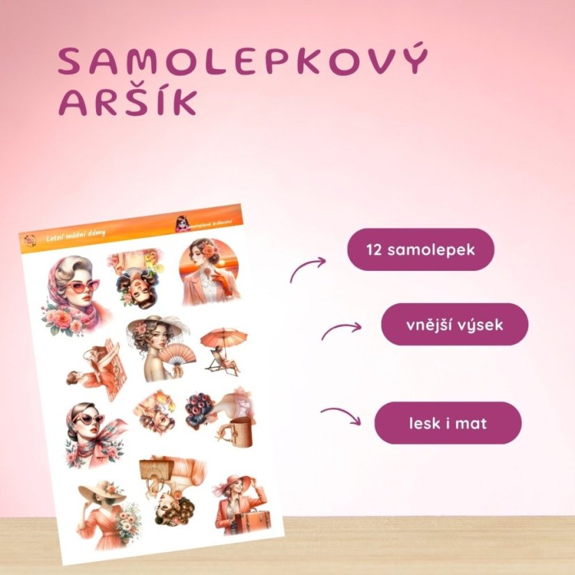 Letní módní dámy | Samolepky do diáře