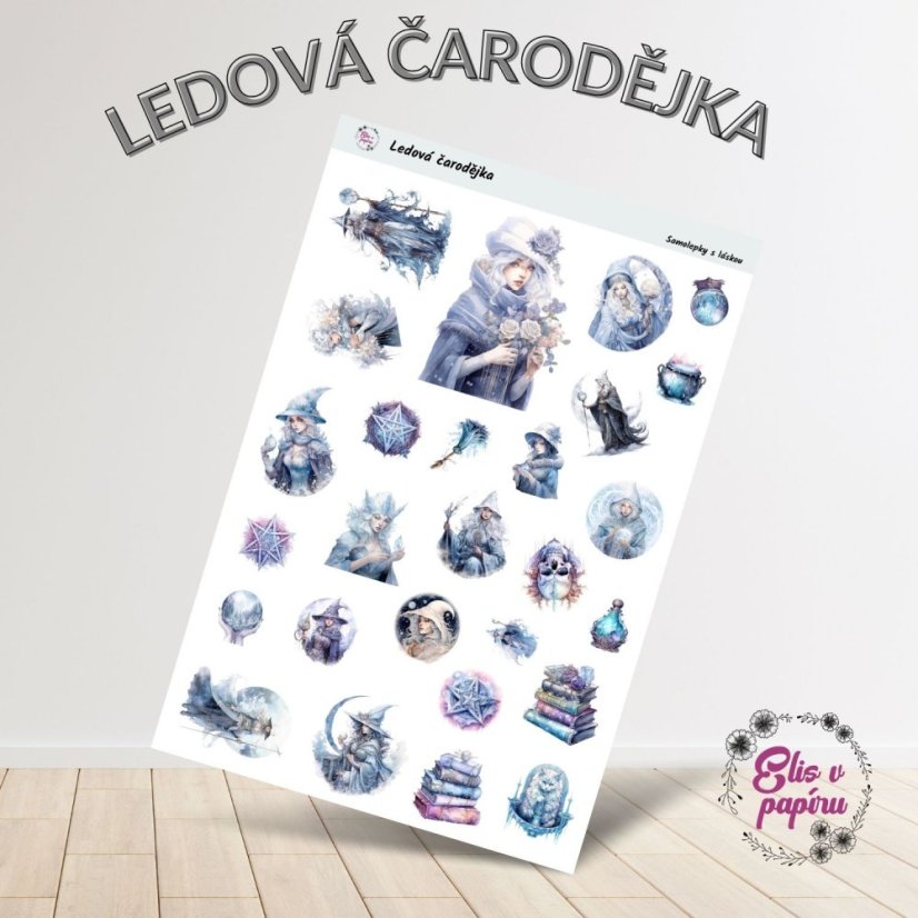 Samolepky do diáře s motivy ledové čarodějky od Elis v papíru