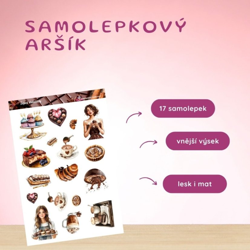 Šepot čokolády | Samolepky do diáře