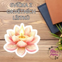 Svíčka z okvětních lístků | Maxi kusová samolepka pro diář i scrapbook