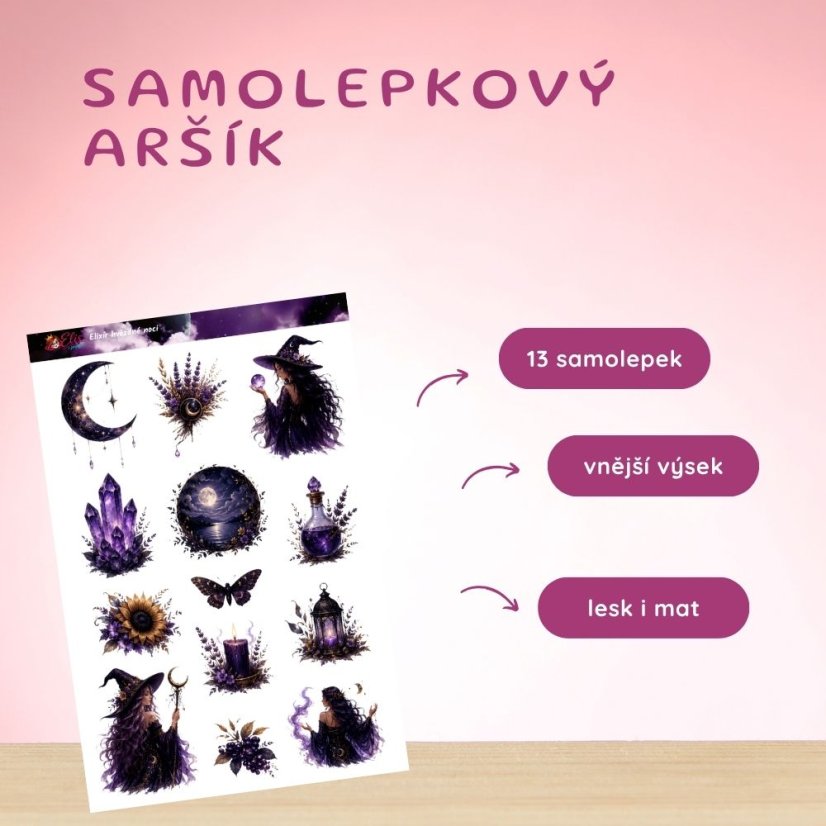 Elixír hvězdné noci | Samolepky do diáře
