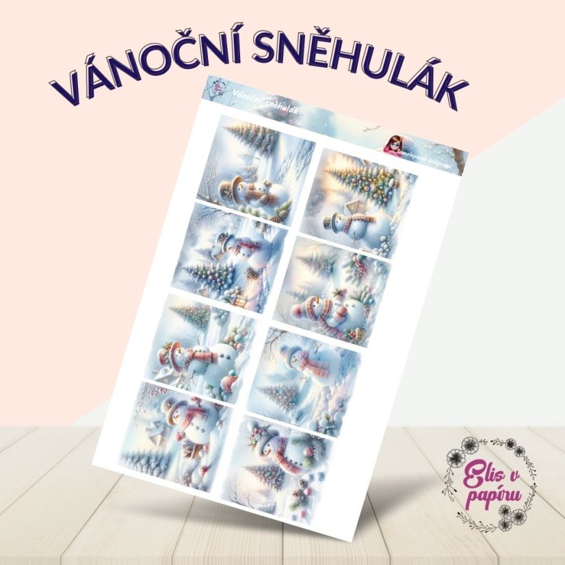 Vánoční sněhulák | Samolepky do diáře - obrázkové boxy