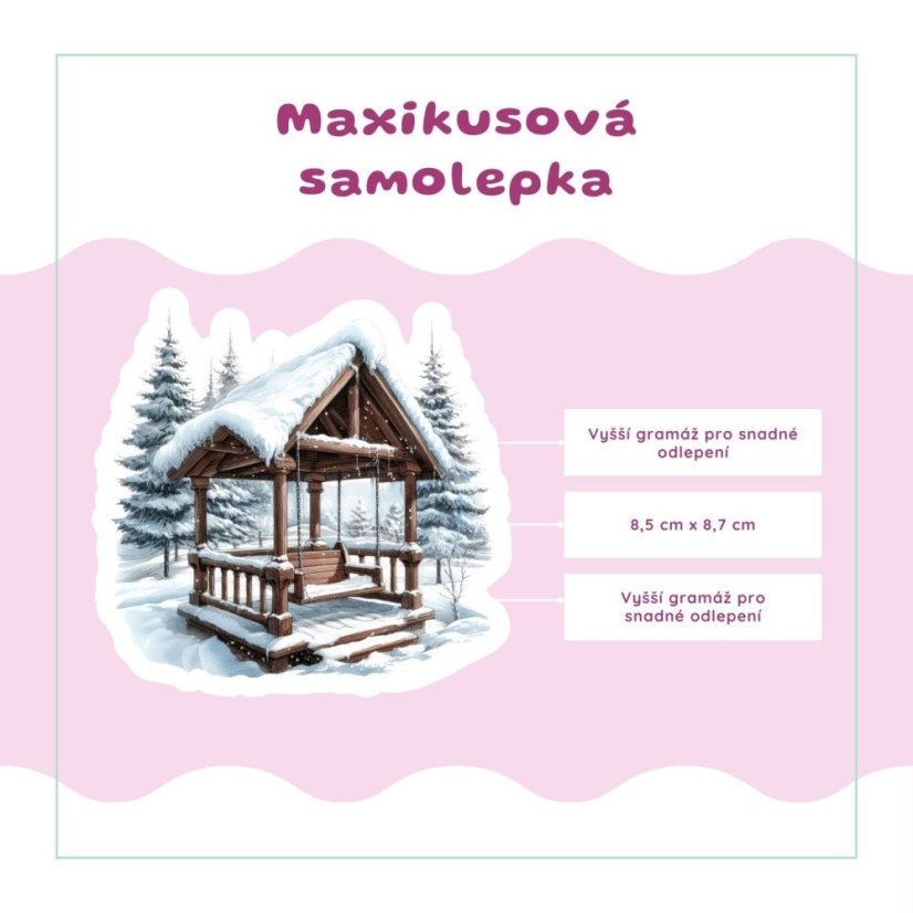 Houpačka pod sněhem | Samolepka do diáře