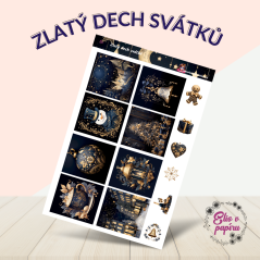 Zlatý dech svátků | Samolepky do diáře - obrázkové boxy