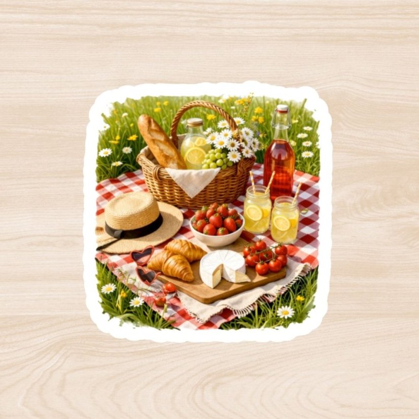 Květnový piknik v trávě | Měsíční samolepkový kit | 2026