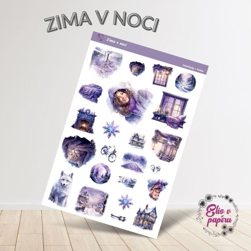 Samolepky do diáře s motivem zimy a noci od Elis v papíru