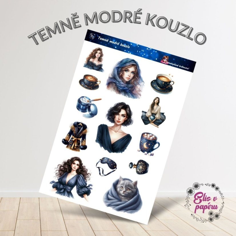 Temně modré kouzlo | Samolepky do diáře