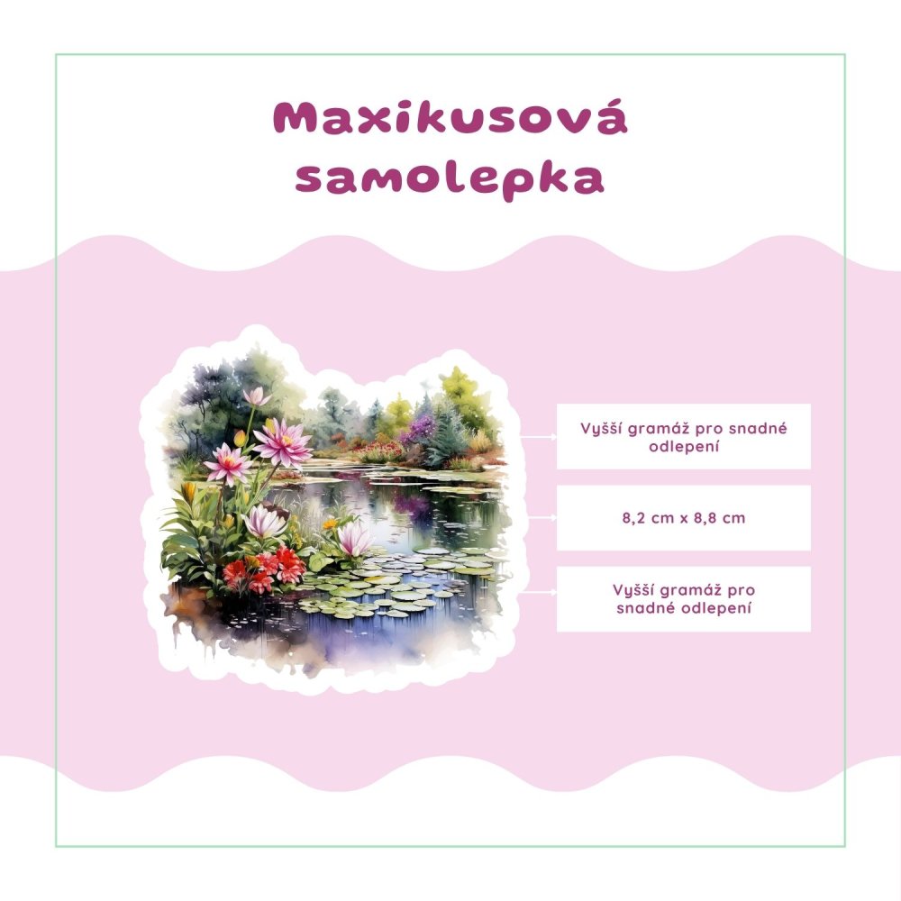 Maxikusová samolepka Zahradní jezírko